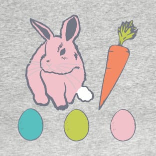 Bunny Carrot Egg Cute Easter Design T-Shirt